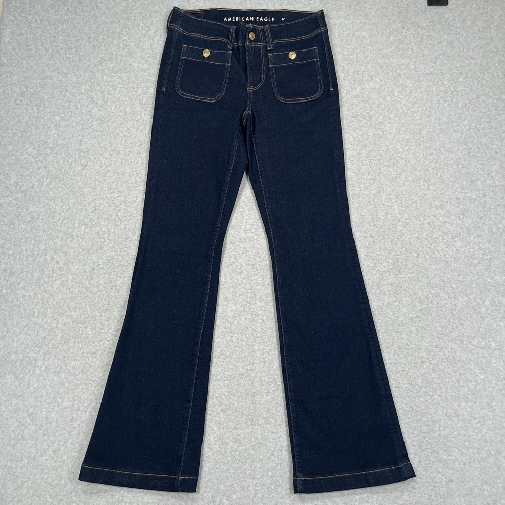 American Eagle Kick Boot Jeans Womens 4 (27x31) Next Level Stretch Patch Pocket